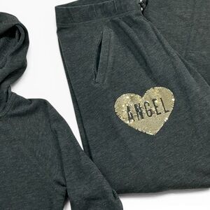 Victoria's Secret Charcoal Gray Lounge Pants with Angel Sequin Accent Sz. M